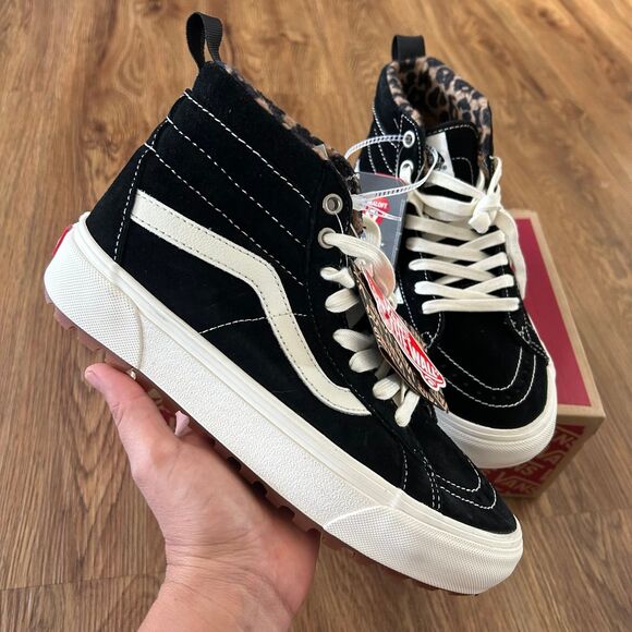 VANS MTE sk8-hi top insulated waterproof black suede animal print boots 7.5 new - Picture 8 of 8